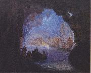 Heinrich Jakob Fried The Blue Grotto of Capri oil painting artist